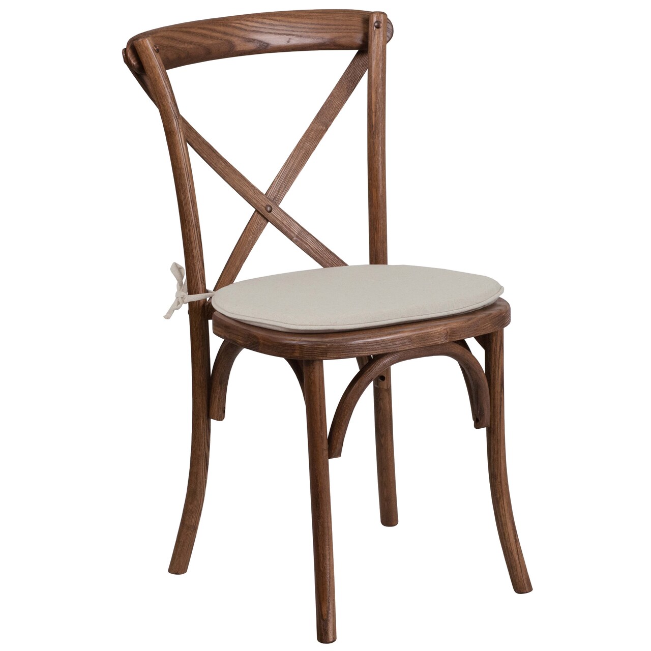 Merrick Lane Davisburg Stackable Wooden Cross Back Bistro Dining Chair with Cushion